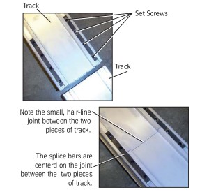 This shows how the splice bars are used to join the track together. Click on the image for full size.